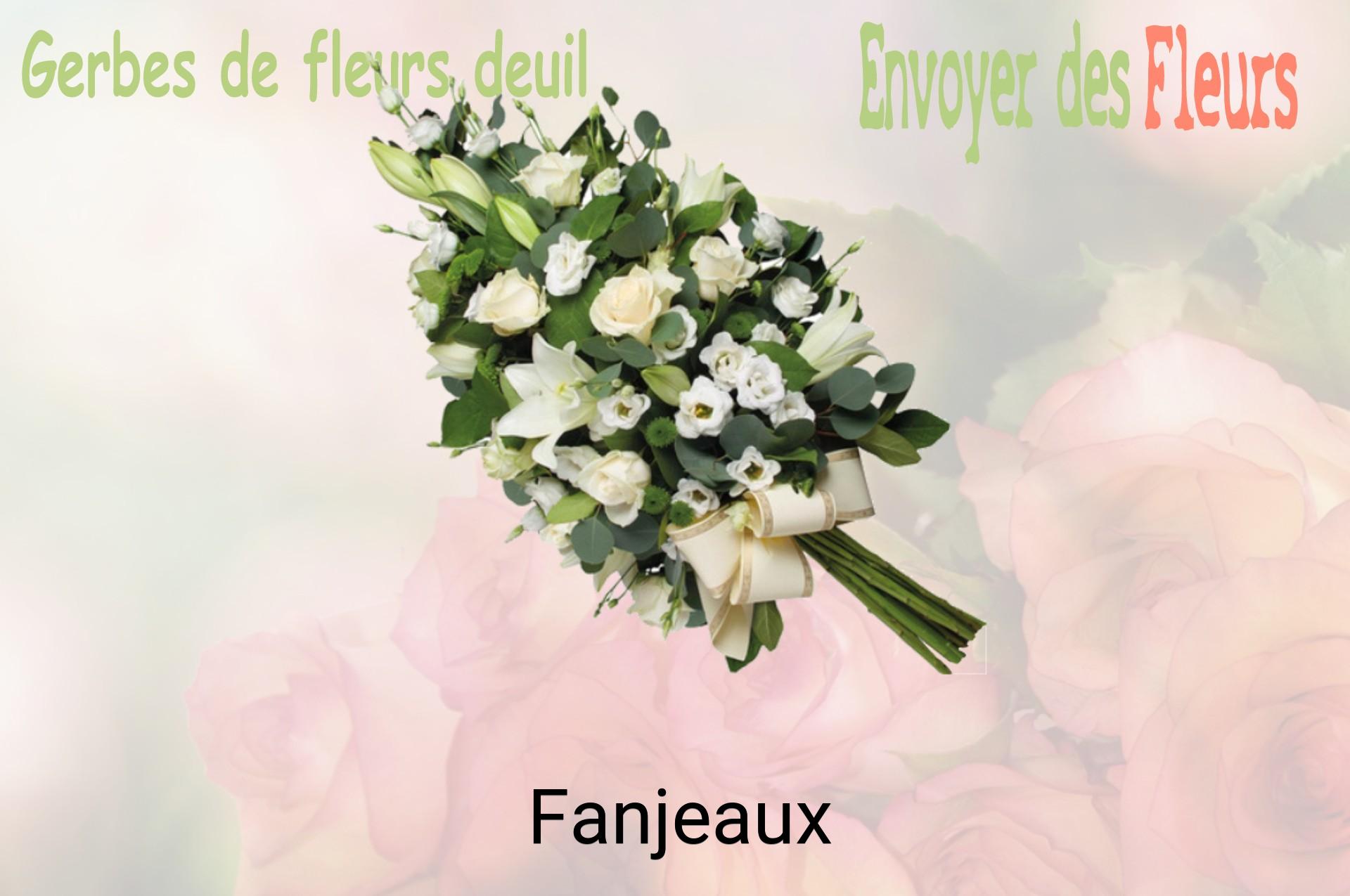Gerbe de fleurs de deuil livrée à Fanjeaux